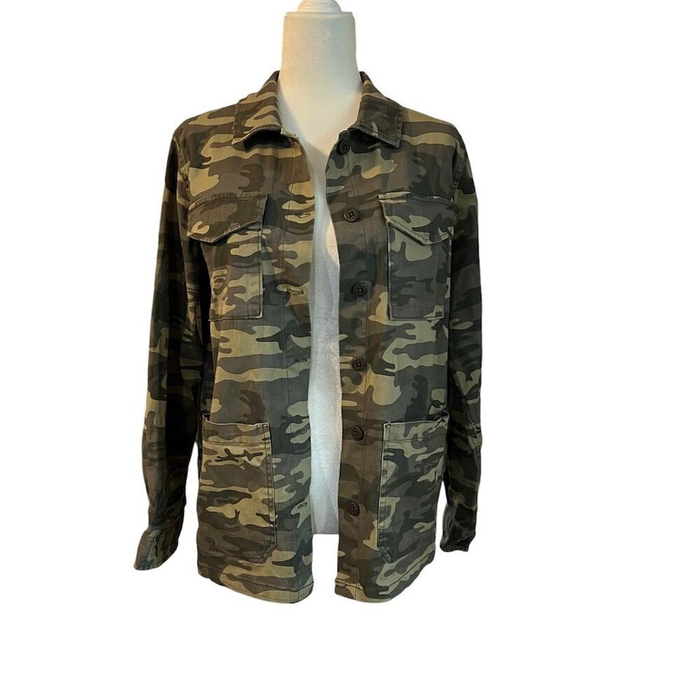 Sanctuary Women's M Camouflage Button Up Casual Utility Jacket/Shacket Pockets - Picture 3 of 10